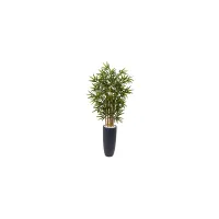 4ft. Bamboo Artificial Tree in Gray Cylinder Planter in Green by Bellanest