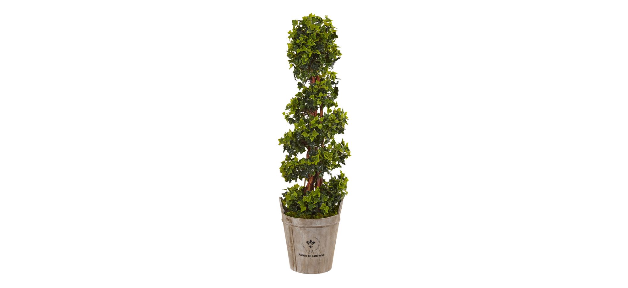 4ft. English Ivy Artificial Tree in Farmhouse Planter (Indoor/Outdoor) in Green by Bellanest
