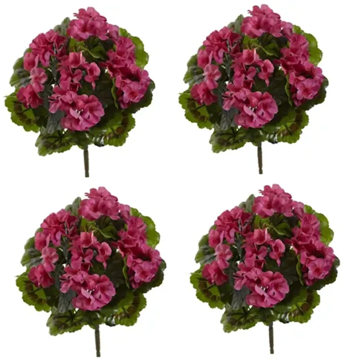 Geranium Artificial Bush (Set of 4) (Indoor/Outdoor) in Beauty by Bellanest