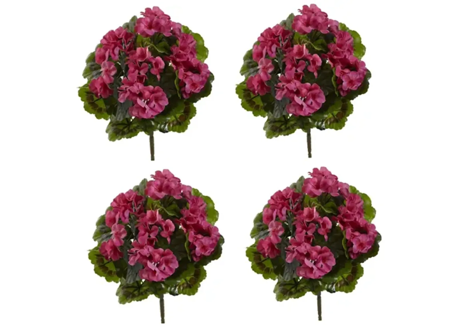 Geranium Artificial Bush (Set of 4) (Indoor/Outdoor) in Beauty by Bellanest