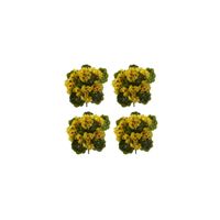 Geranium Artificial Bush (Set of 4) (Indoor/Outdoor) in Yellow by Bellanest