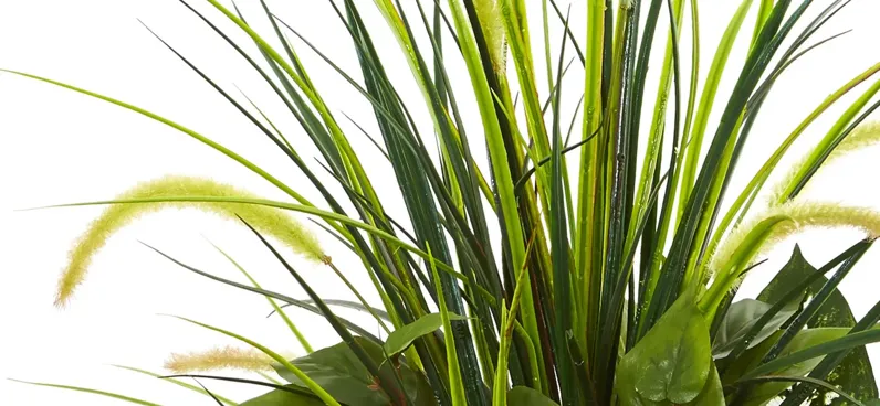 Mixed River Fern and Dogtail Artificial Plant in Planter in Green by Bellanest