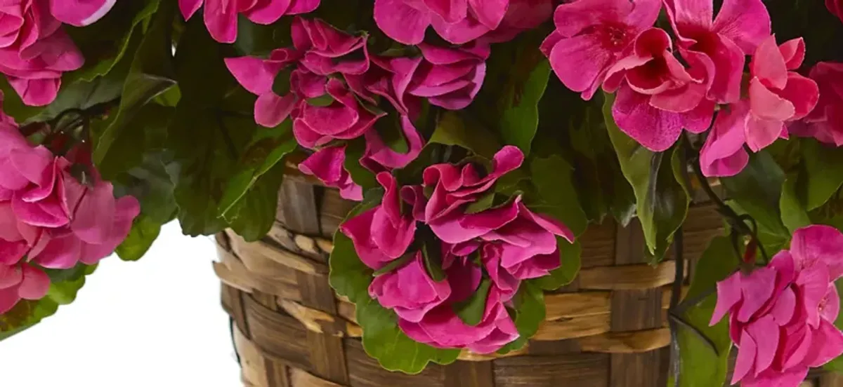 Geranium Hanging Basket Artificial Plant (Indoor/Outdoor)