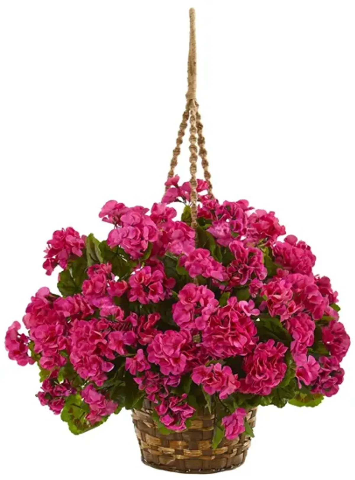 Geranium Hanging Basket Artificial Plant (Indoor/Outdoor)