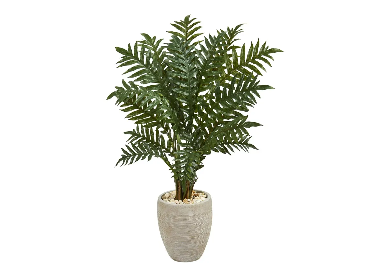 4ft. Evergreen Artificial Plant in Scrape Finish Planter in Green by Bellanest