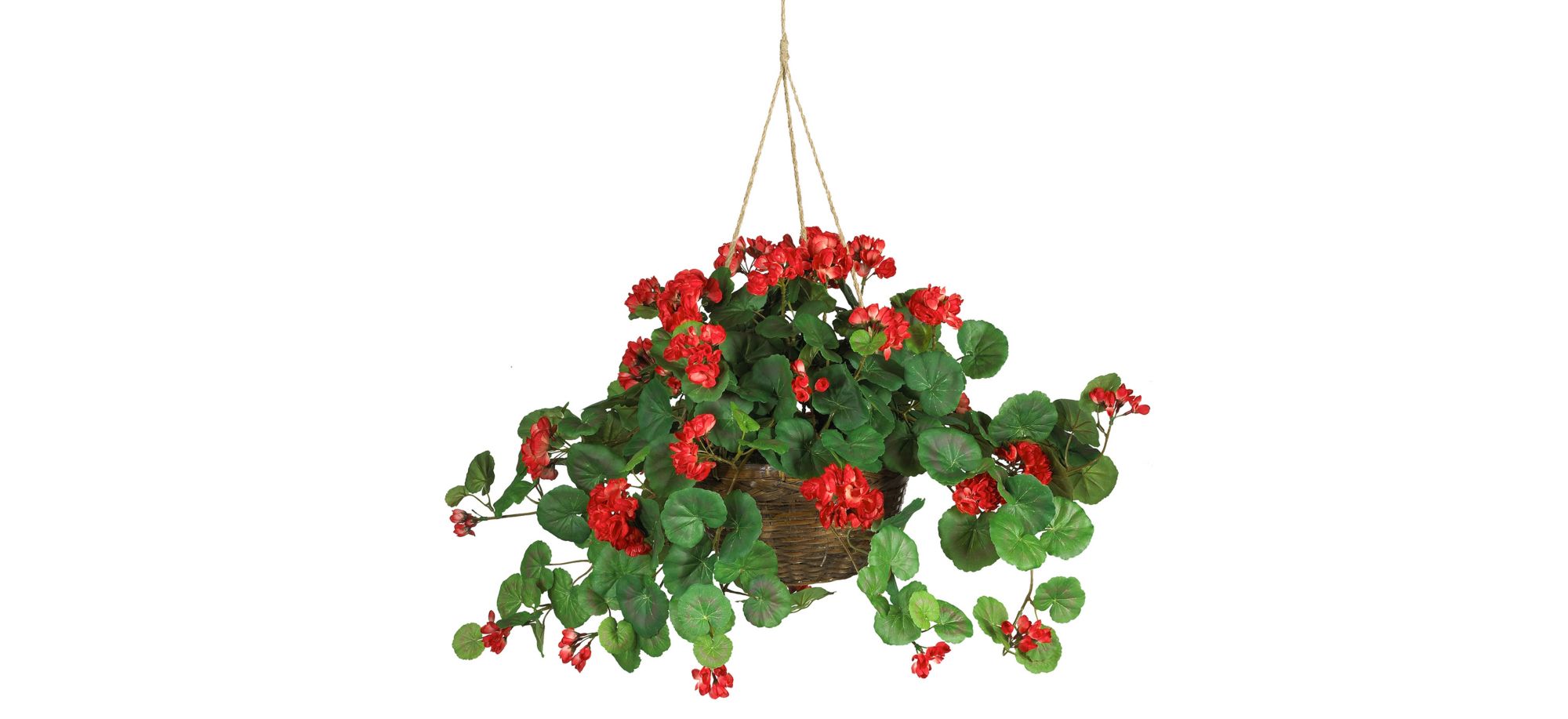 Geranium Hanging Basket Silk Plant in Red by Bellanest