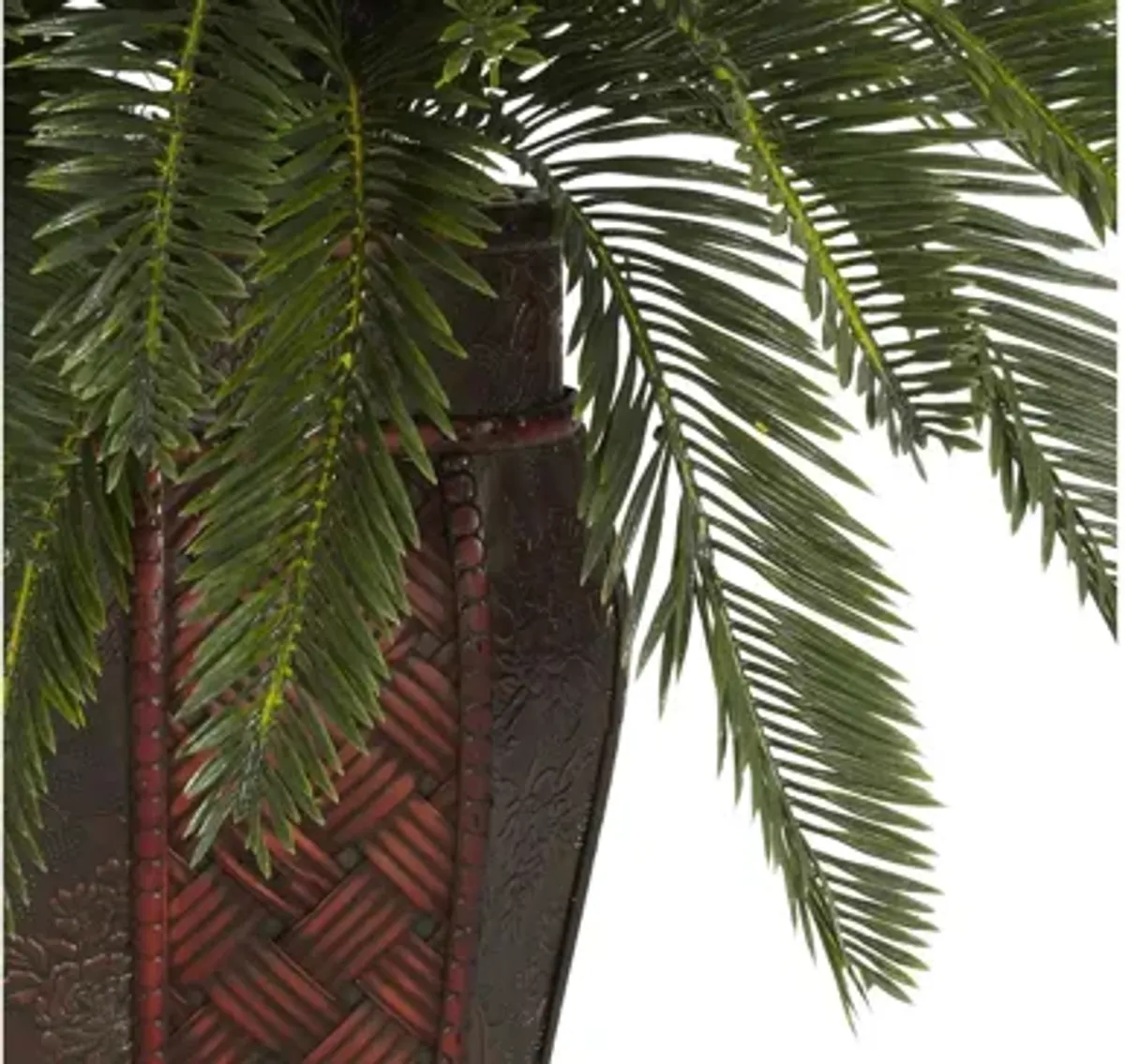 Double Cycas with Vase Silk Plant