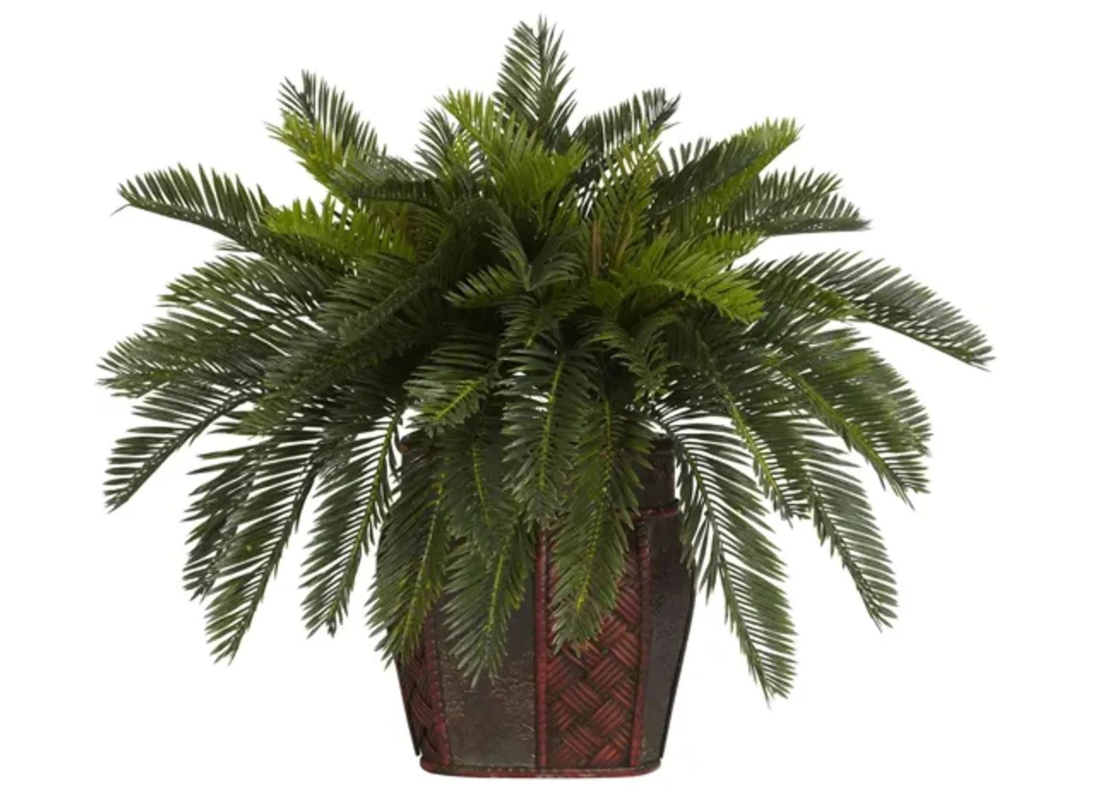 Double Cycas with Vase Silk Plant in Green by Bellanest