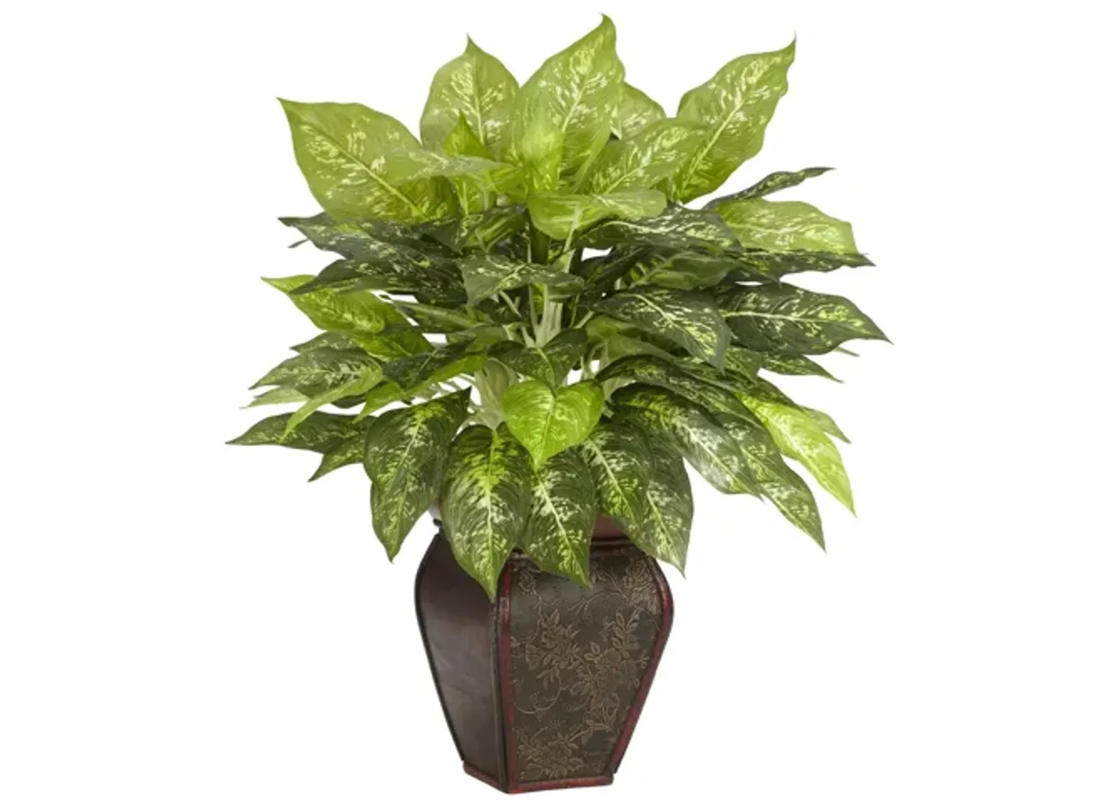 Dieffenbachia with Decorative Vase Silk Plant in Green by Bellanest