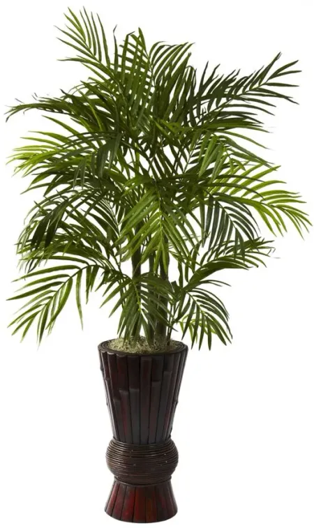 4ft. Areca with Bamboo Planter in Green by Bellanest