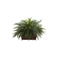 River Fern with Wood Planter in Green by Bellanest