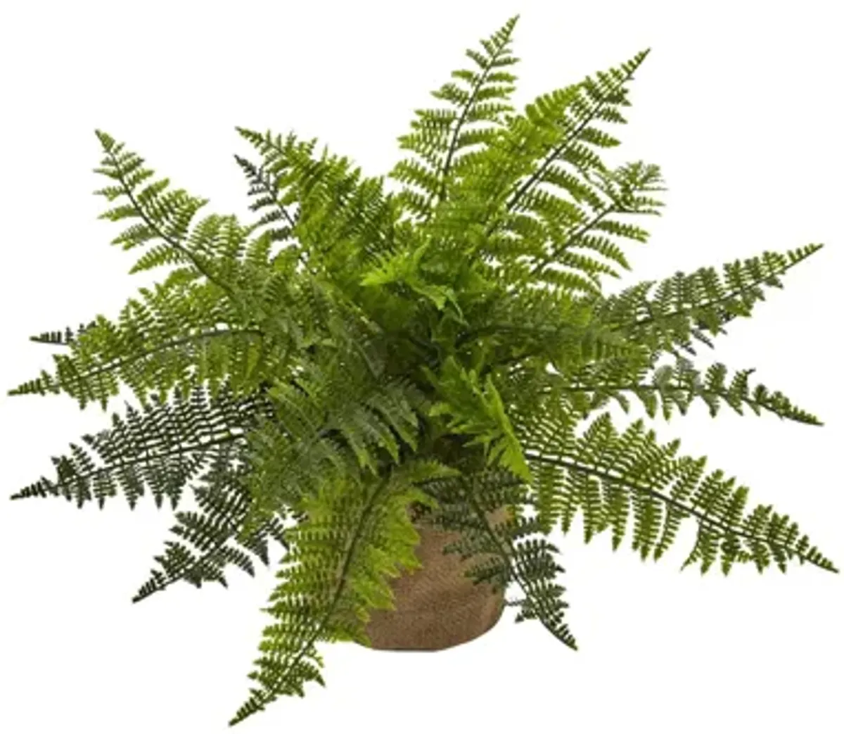 15in. Ruffle Fern Bush with Burlap Base (Set of 2)