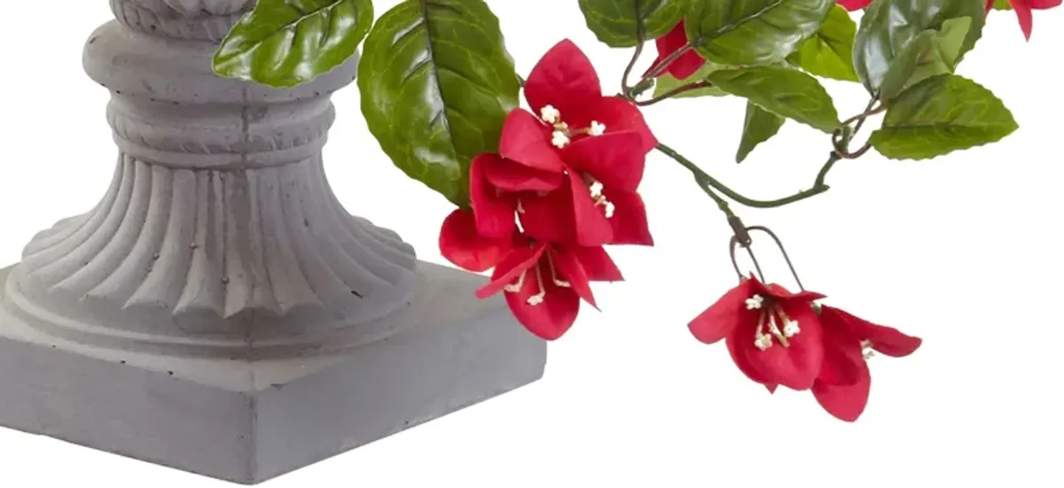 Bougainvillea Flowering Silk Plant with Decorative Urn (Indoor/Outdoor)