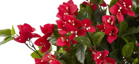 Bougainvillea Flowering Silk Plant with Decorative Urn (Indoor/Outdoor) in Red by Bellanest