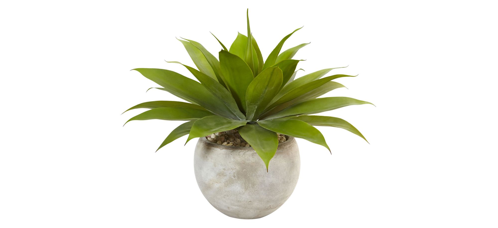 24in. Agave Artificial Plant in Sand Colored Bowl in Green by Bellanest
