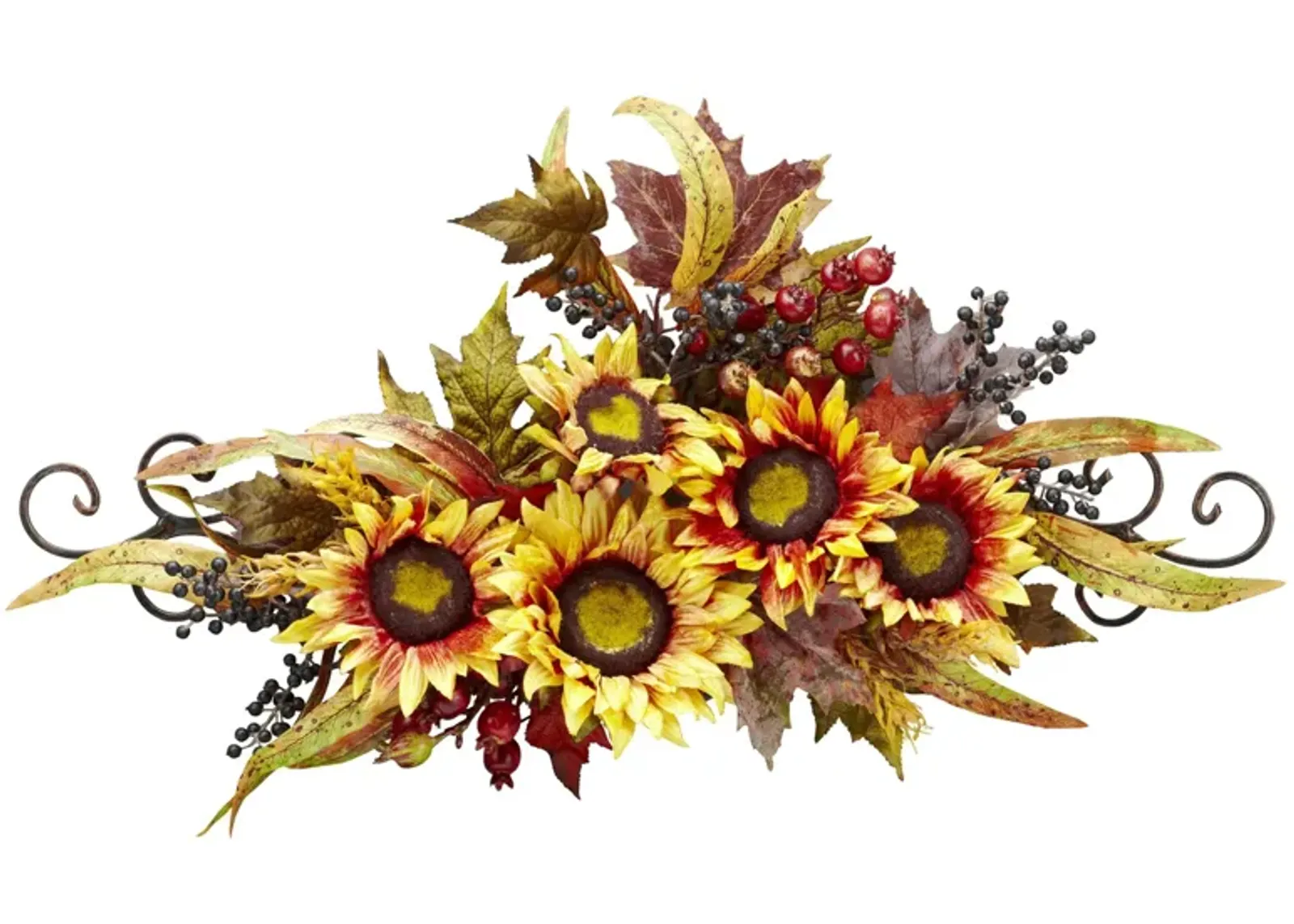 Sunflower Swag with Metal Frame in Yellow by Bellanest