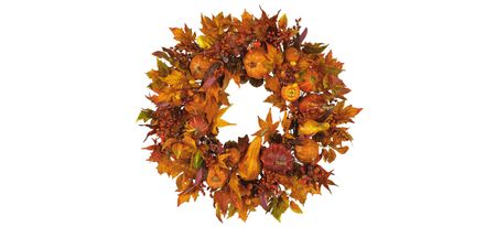 28in. Harvest Wreath in Fall by Bellanest