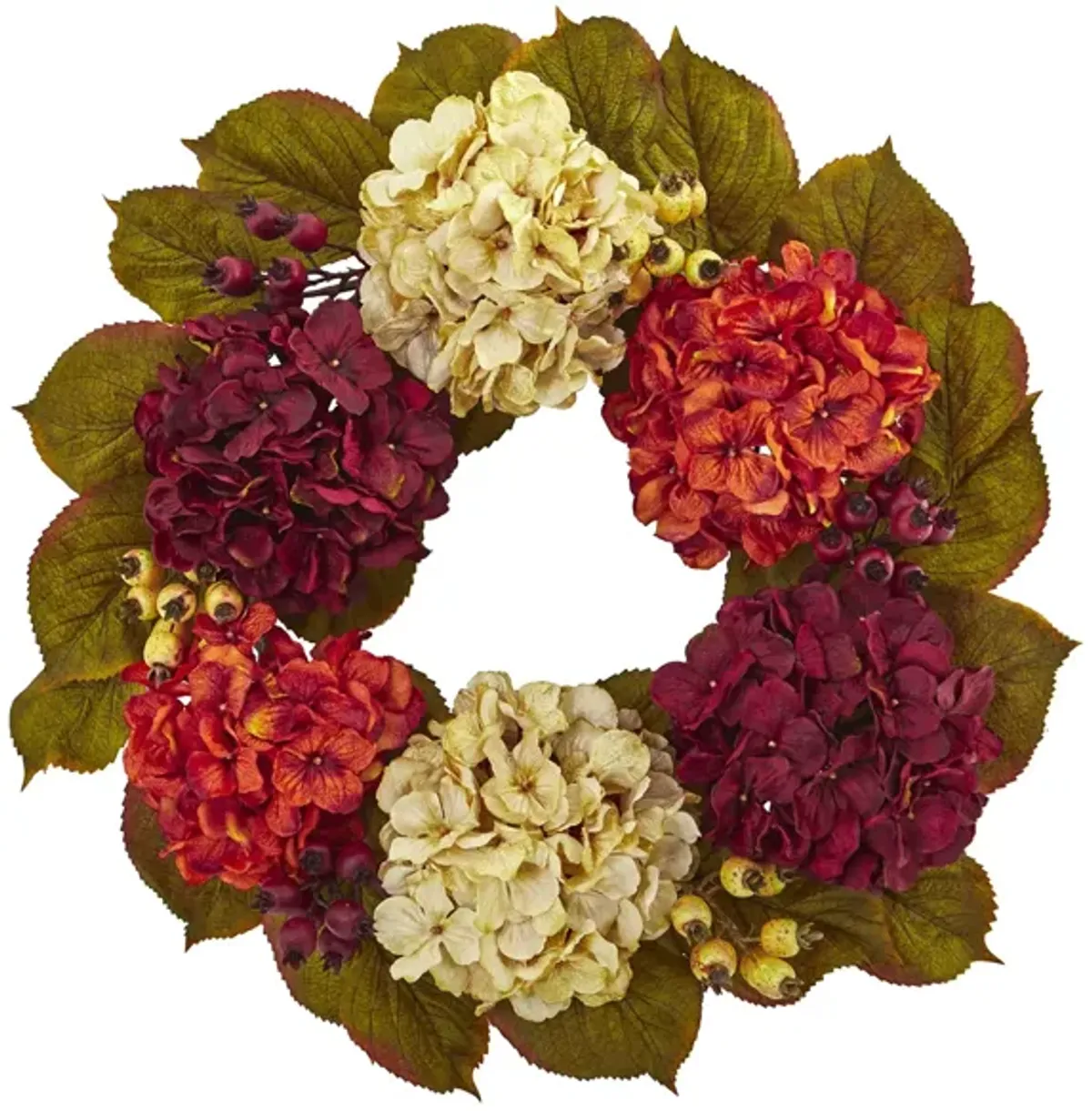 20in. Hydrangea Berry Artificial Wreath in Assorted by Bellanest