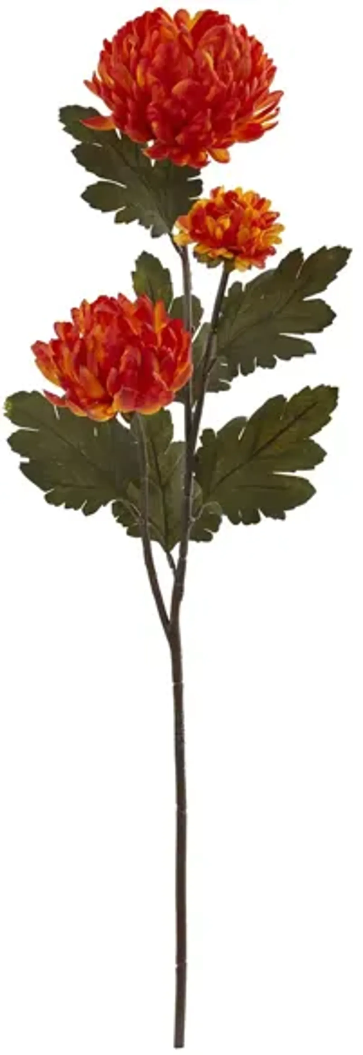 29in. Chrysanthemum Artificial Flower (Set of 12) in Orange by Bellanest