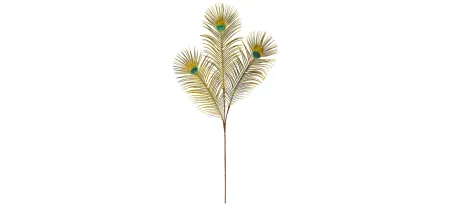 36in. Peacock Feather Artificial Spray (Set of 8) in Beige by Bellanest
