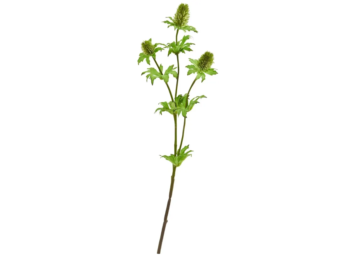 22in. Thistle Artificial Flower (Set of 12) in Green by Bellanest