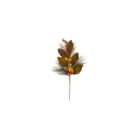 24in. Pear, Pine and Magnolia Leaf Artificial Flower (Set of 6) in Orange by Bellanest