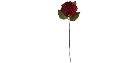 32in. Hydrangea Artificial Flower (Set of 6) in Burgundy by Bellanest