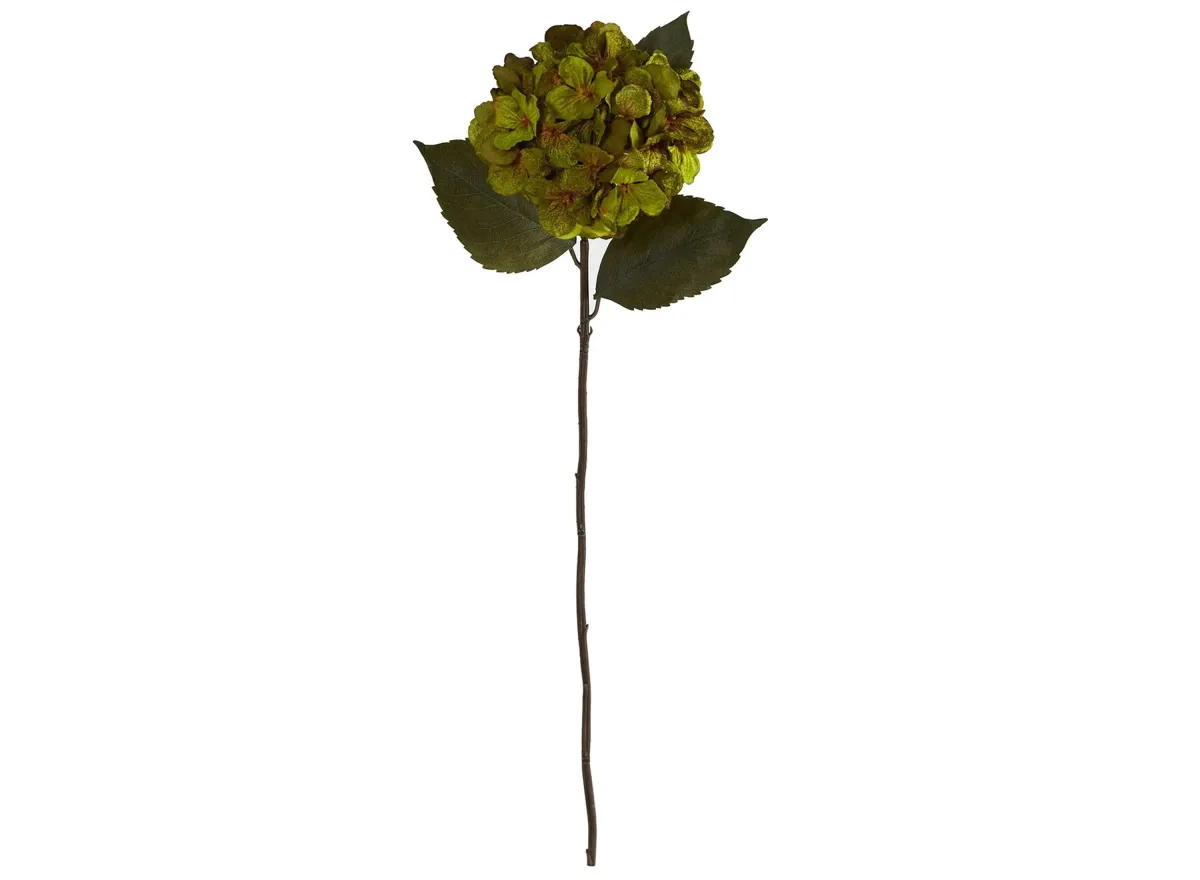 32in. Hydrangea Artificial Flower (Set of 6) in Green by Bellanest