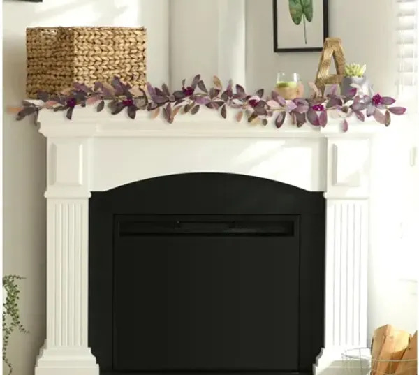 6ft. Fall Laurel Leaf with Berries Artificial Garland (Set of 2)