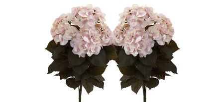 20in. Fall Hydrangea Artificial Plant (Set of 2) in Pink by Bellanest