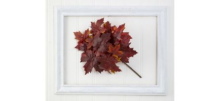 18in. Autumn Maple Leaf Artificial Flower (Set of 2) in Burgundy by Bellanest