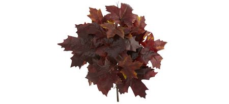 18in. Autumn Maple Leaf Artificial Flower (Set of 2) in Burgundy by Bellanest