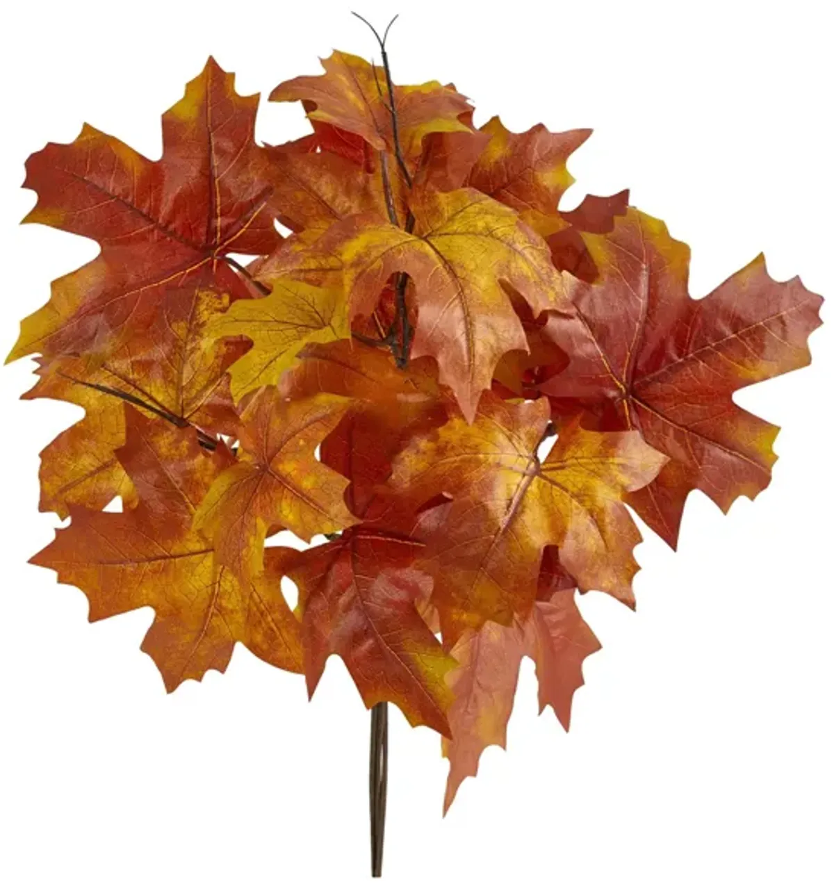 18in. Autumn Maple Leaf Artificial Flower (Set of 2) in Orange by Bellanest