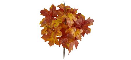 18in. Autumn Maple Leaf Artificial Flower (Set of 2) in Orange by Bellanest