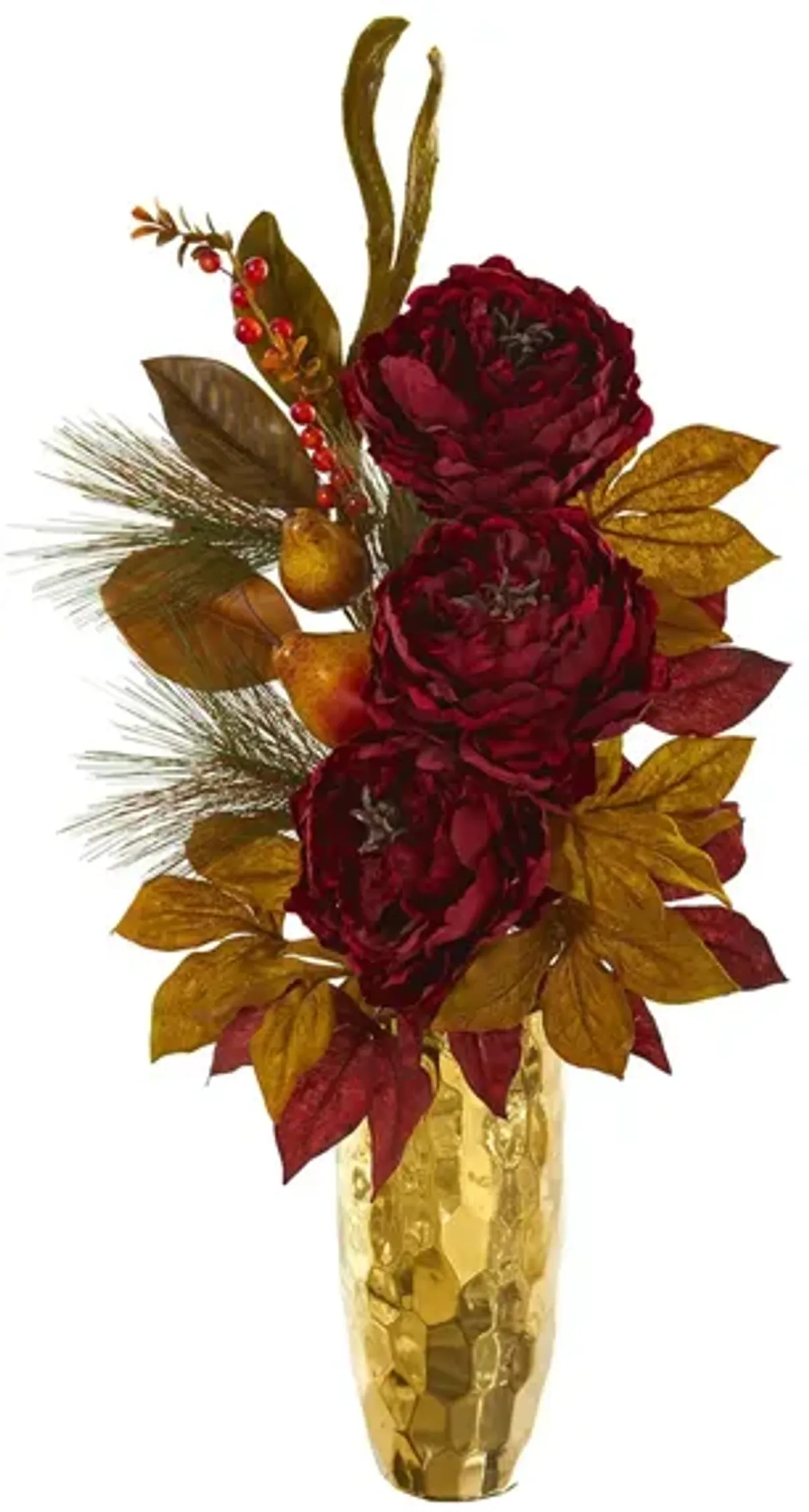 30in. Peony, Pear and Magnolia Leaf Artificial Arrangement