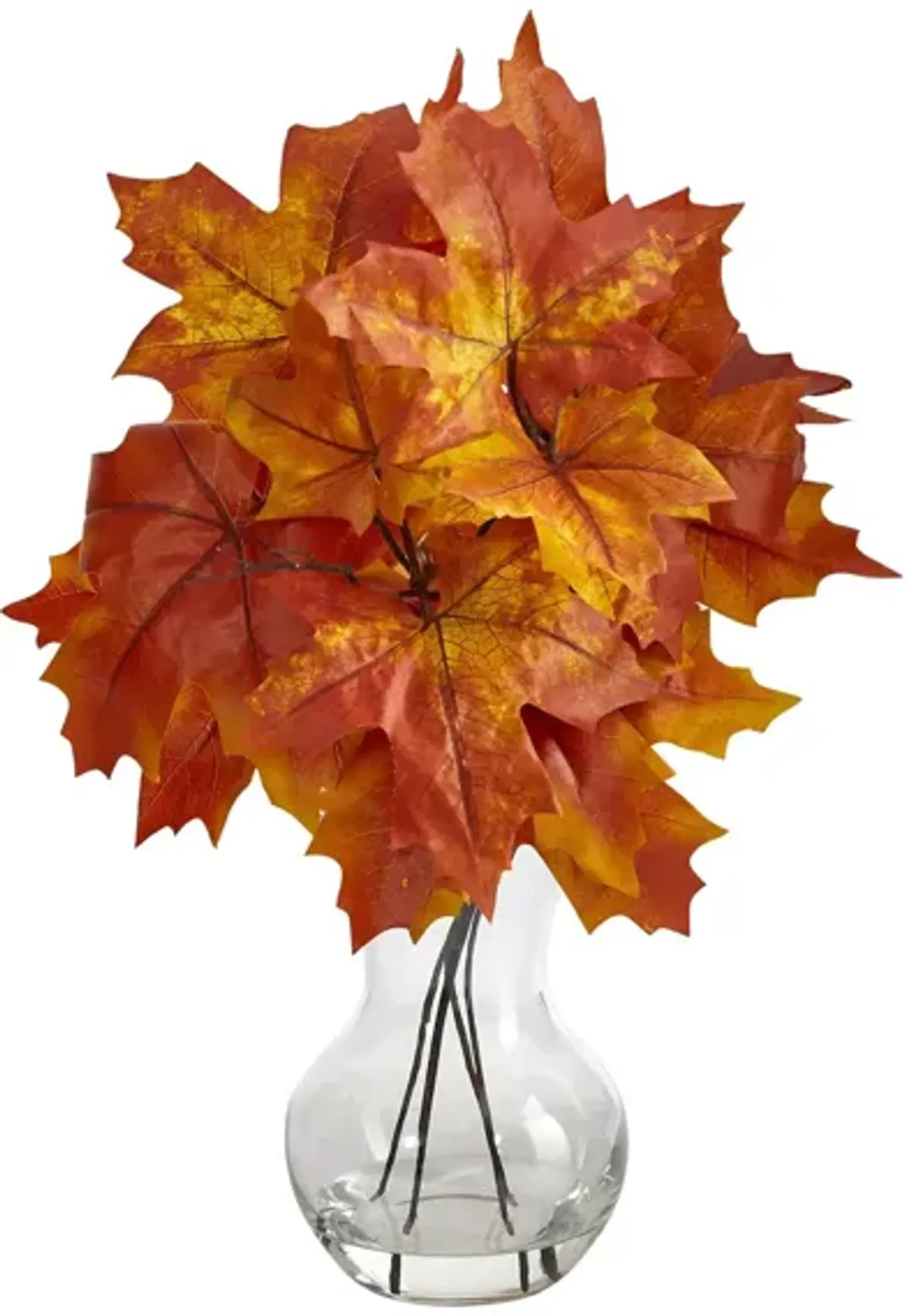 18in. Autumn Maple Leaf Artificial Plant in Orange by Bellanest