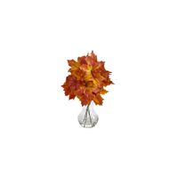 18in. Autumn Maple Leaf Artificial Plant in Orange by Bellanest