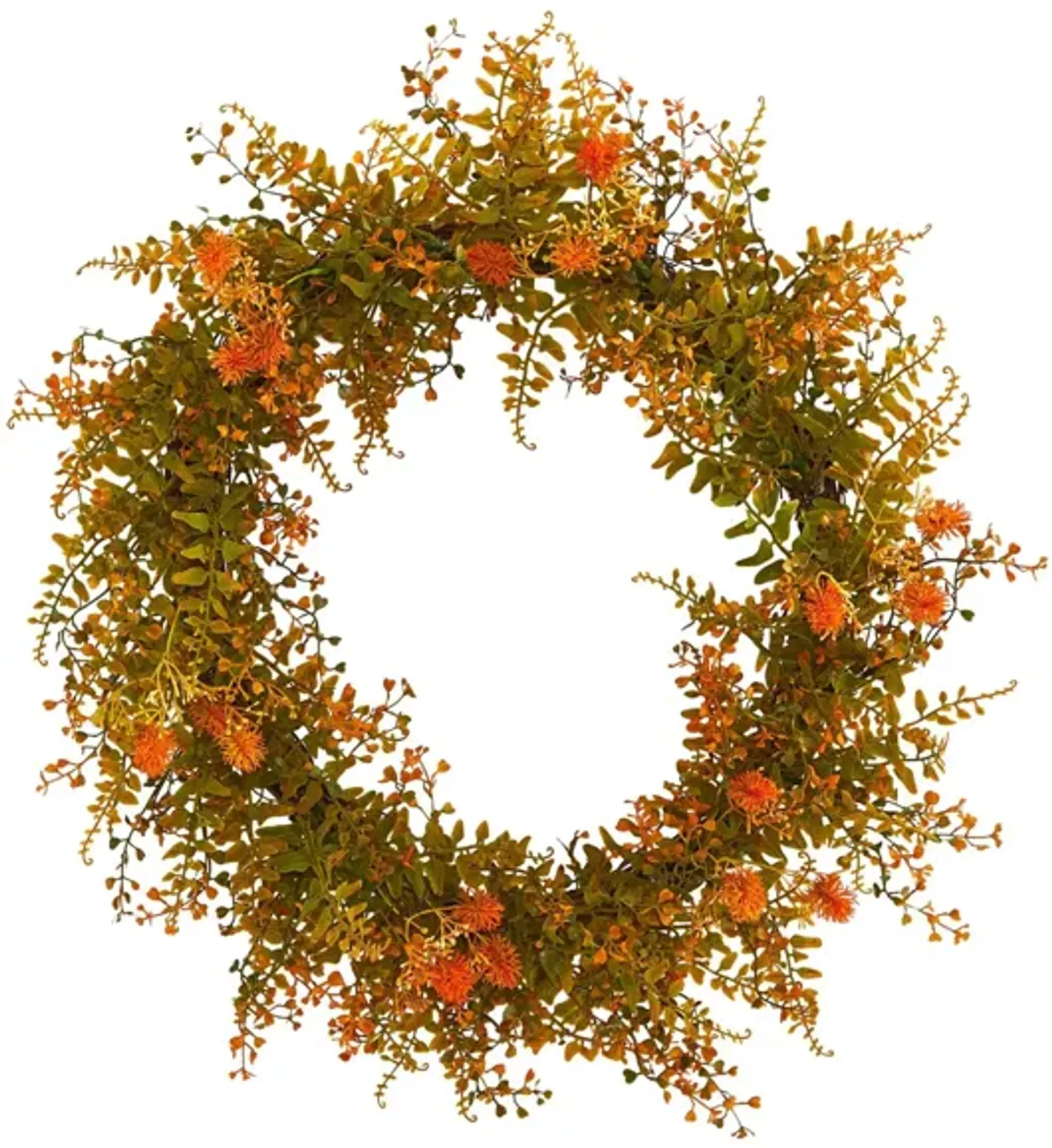 21in. Autumn Fern Artificial Wreath