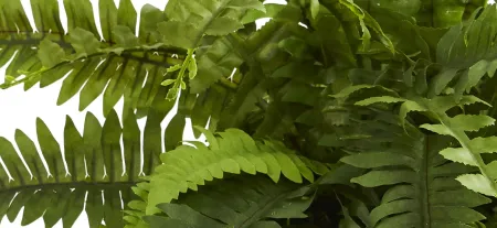 Boston Fern Artificial Plant in Decorative Planter in Green by Bellanest