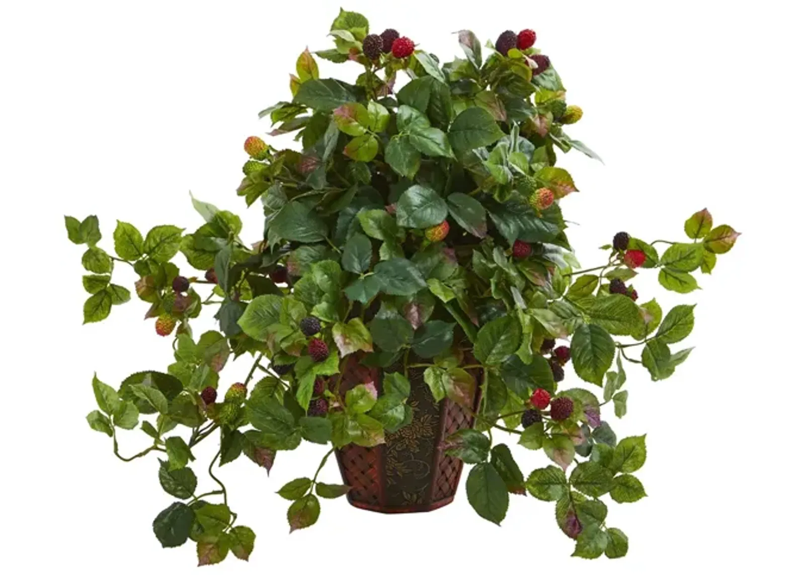 Raspberry Artificial Plant in Decorative Planter in Green by Bellanest