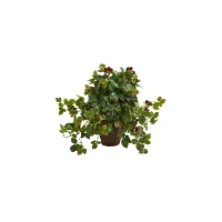 Raspberry Artificial Plant in Decorative Planter in Green by Bellanest