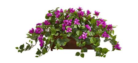 Bougainvillea Artificial Plant in Decorative Planter in Purple by Bellanest
