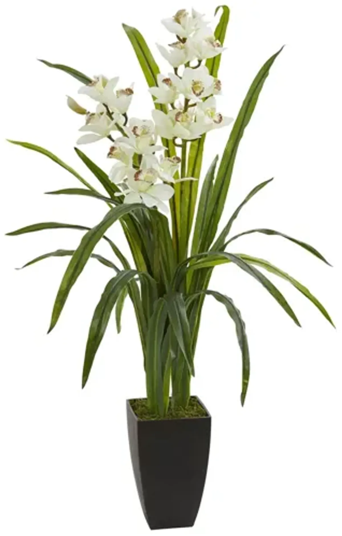 39in. Cymbidium Orchid Artificial Plant in White by Bellanest