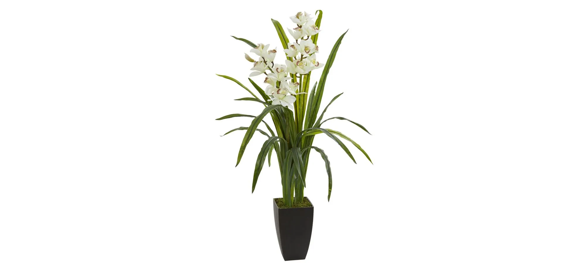 39in. Cymbidium Orchid Artificial Plant in White by Bellanest