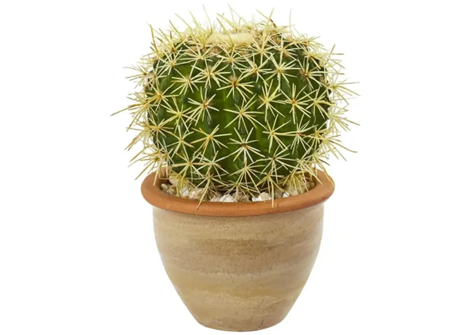 10in. Cactus Artificial Plant in Decorative Ceramic Planter in Green by Bellanest