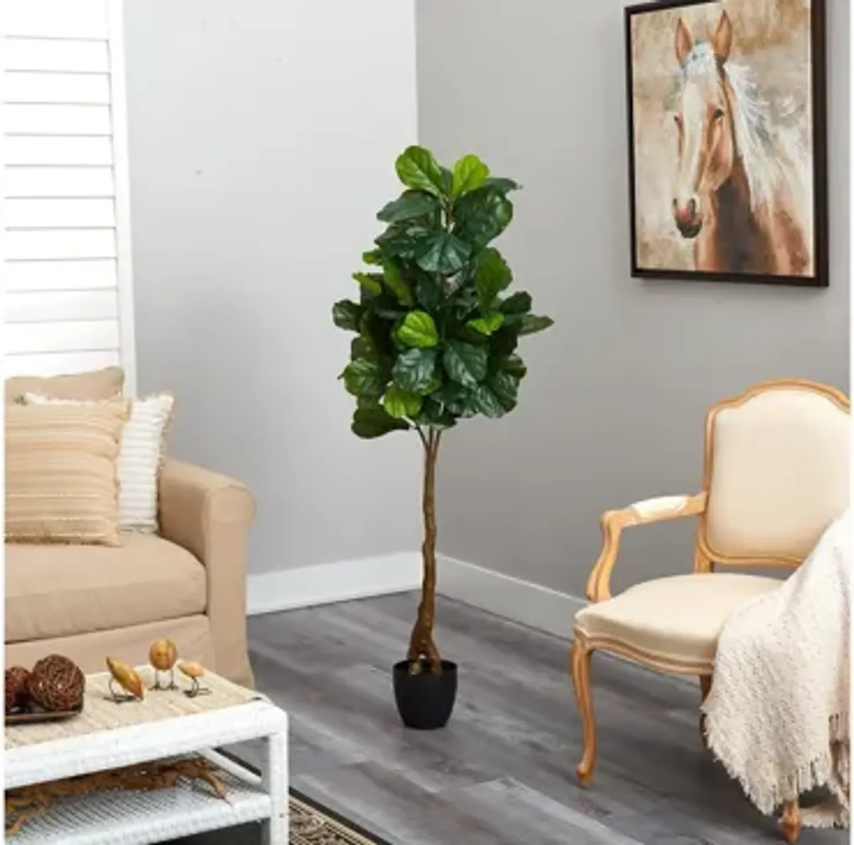 64in. Fiddle Leaf Artificial Tree