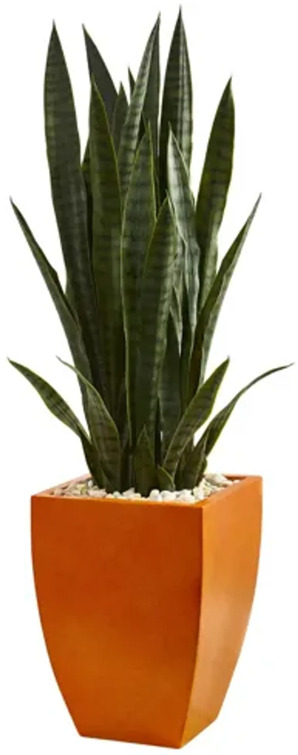4ft. Sansevieria Artificial Plant in Orange Planter