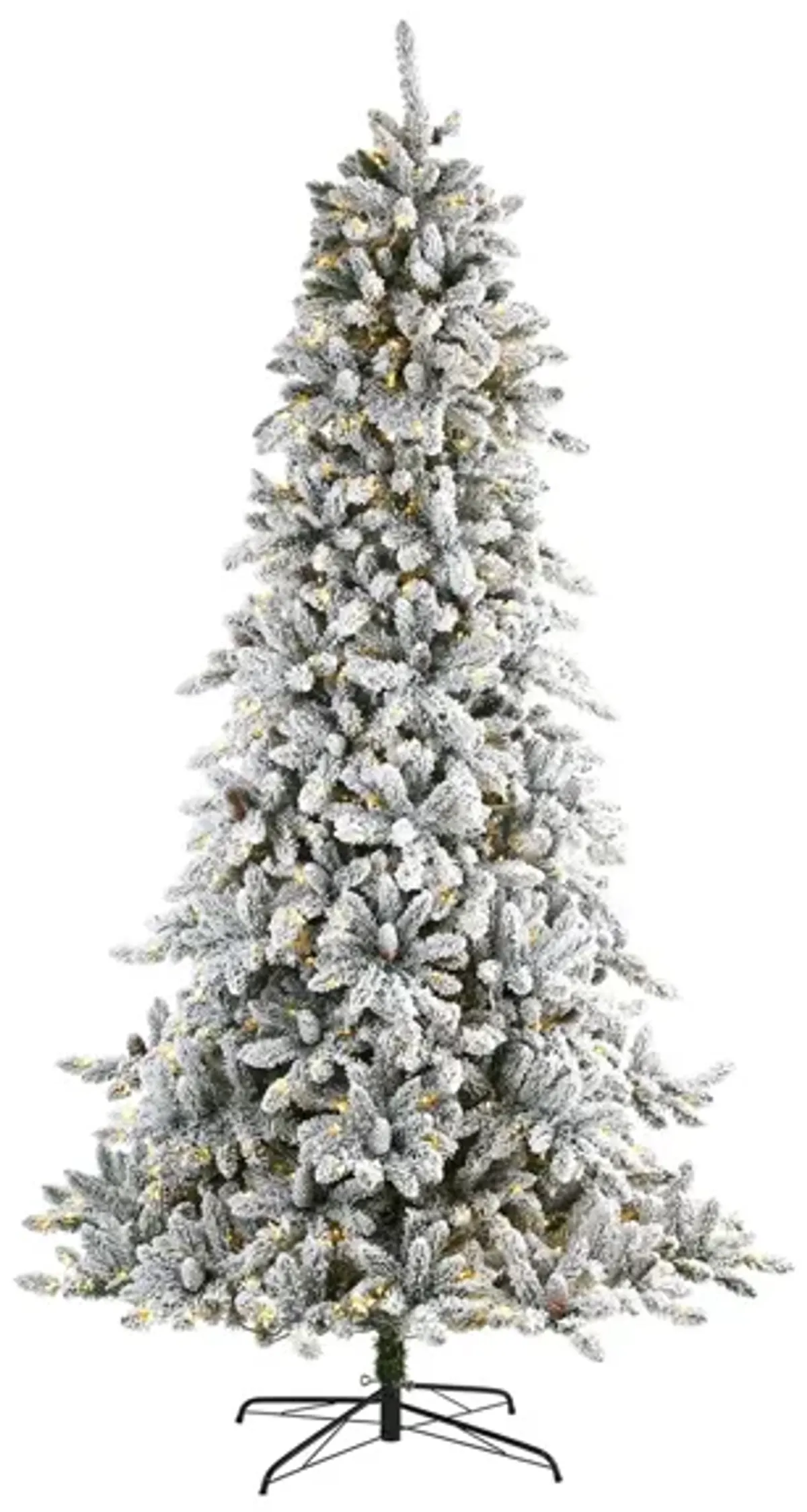 9ft. Pre-Lit Flocked Livingston Fir Artificial Christmas Tree in Green by Bellanest