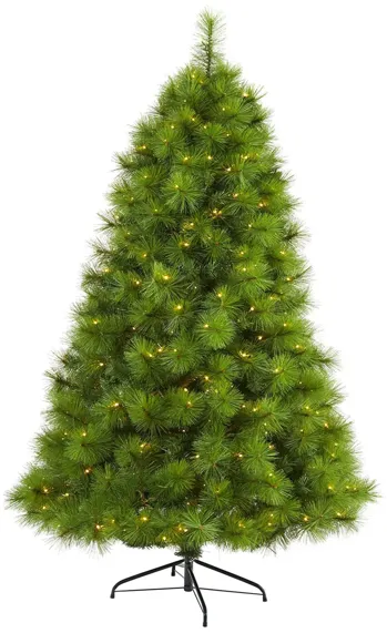 6.5ft. Pre-Lit Green Scotch Pine Artificial Christmas Tree in Green by Bellanest