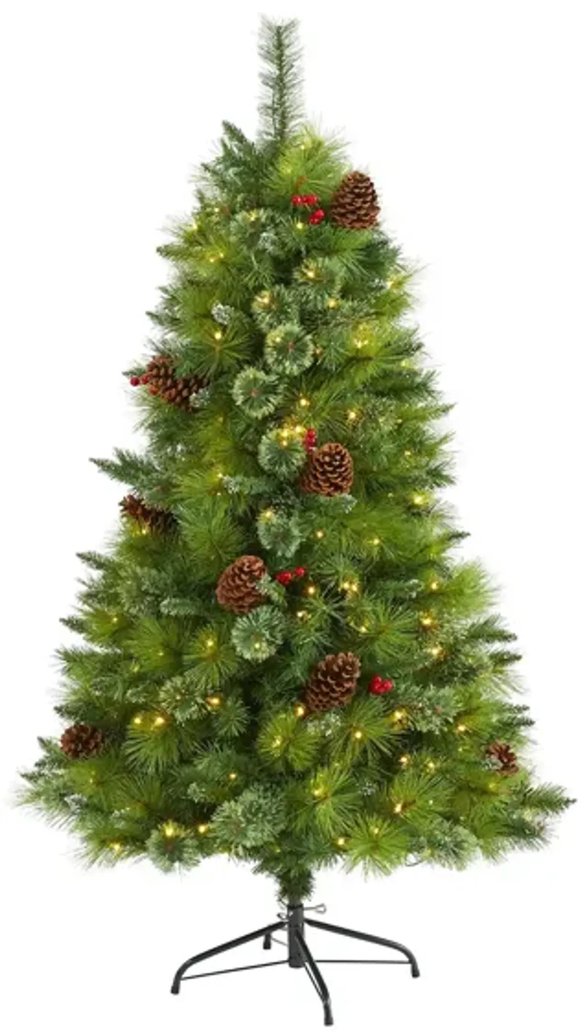 5ft. Pre-Lit Montana Mixed Pine Artificial Christmas Tree in Green by Bellanest